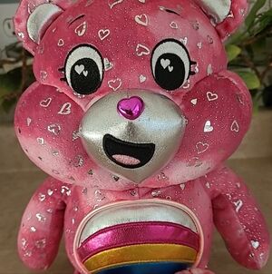 Care Bears Cheer Bear Pink Rainbow Plush Glowing Belly 2024 Limited Edition